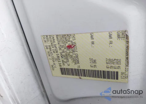 2013 Nissan Altima 2.5 Sl from USA, damaged, VIN 1N4AL3AP1DN580138